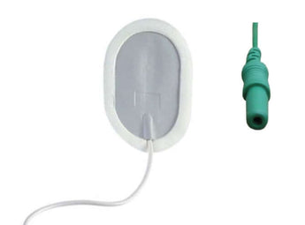 Ambu Neuroline 720 oppervlakte elektrode met wet gel, sterke hechting, flexibele lead wire en groene 1.5mm connector.