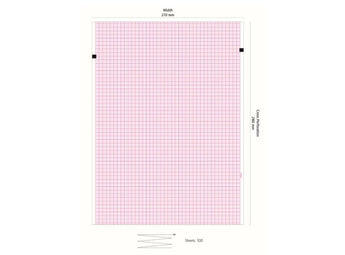 ECG papier voor Schiller AT-102/AT-102+/AT-102 G2, vouwboek met rood grit.