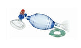 Disposable PVC beademingsballon met PEEP klep, zuurstofreservoir en masker, maat 3, voor kinderen.