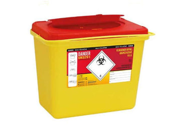 Safebox Guardian Labelled naaldcontainer, inhoudsmaat 6 liter, met uniek slussysteem voor een veilige en gebruiksvriendelijke inzameling van naalden en ander scherp medisch afval.