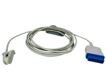 Reusable oorclip SpO2 sensor voor GE TruSignal TS-E2-GE, direct connect, kabellengte 2 meter.