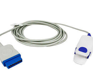 Reusable vingerclip SpO2 sensor voor GE TruSignal TS-F2-GE, direct connect, voor volwassenen, kabellengte 2 meter.