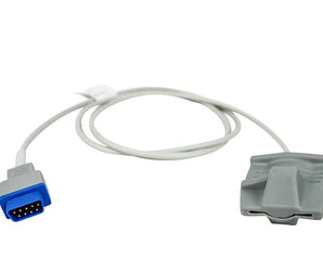 Reusable soft-tip vingerclip SpO2 sensor voor GE TruSignal TS-SA-D, voor volwassenen, kabellengte 1 meter.